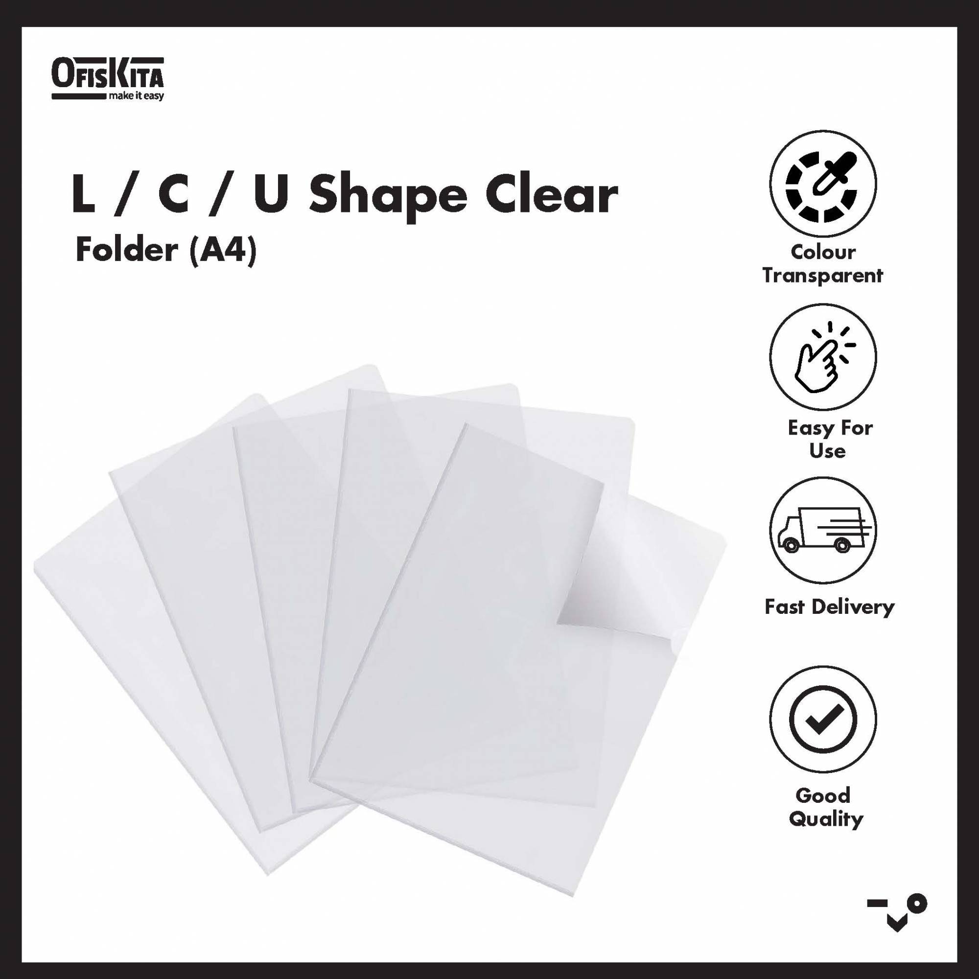 Ofiskita L / C / U Shape Clear Folder (A4)